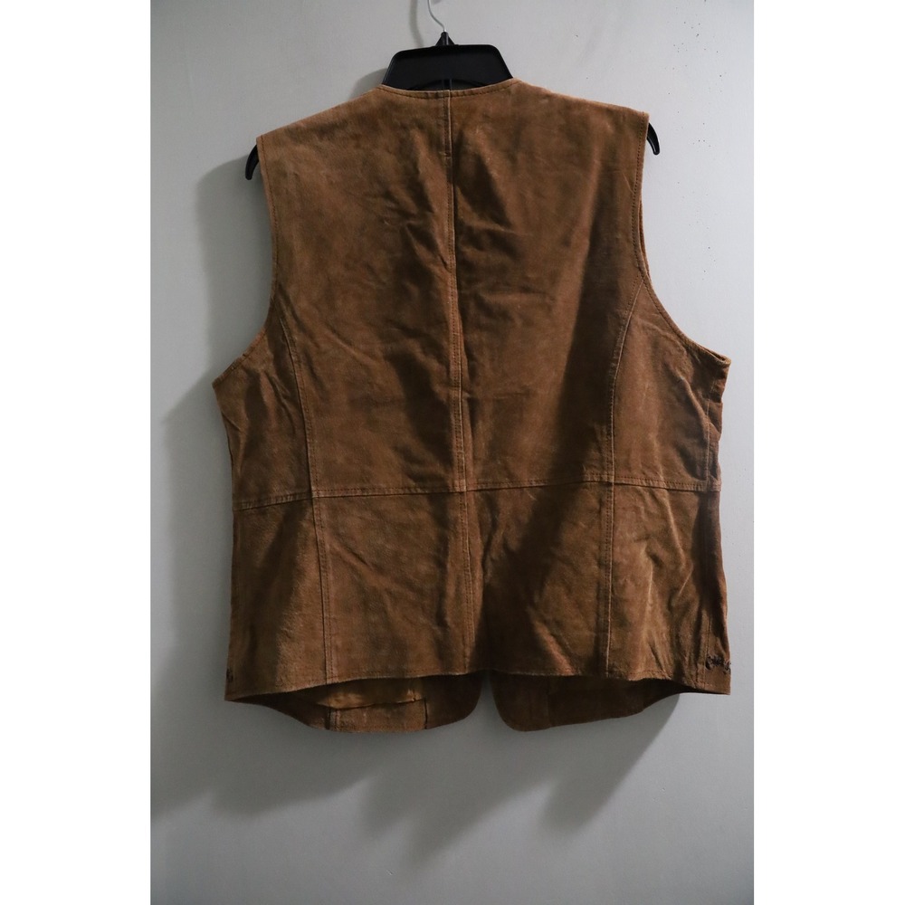 Outbrook Vintage Spice Brown Leather Suede Embroidered Vest XL NBV03203 - Picture 6 of 6